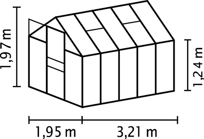 Växthus Venus 6200 Alu Poly 6,2 m² Vitavia